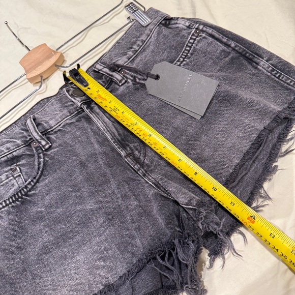 BNWT All Saints Y2K Lea High Waist Frayed Hem Distressed Denim Shorts, US 28, - Picture 8 of 13